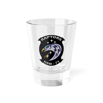 HSM-71 "Raptors" Shot Glass, Navy Helicopter Maritime Strike Squadron flying the MH-60R Seahawk