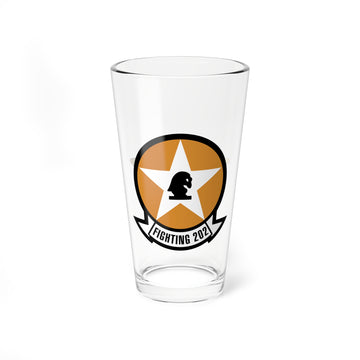 VF-202 "Super Heats" EAWS Pint Glass, Navy Fighter Squadron flying the F-8 Crusader and F-4 Phantom