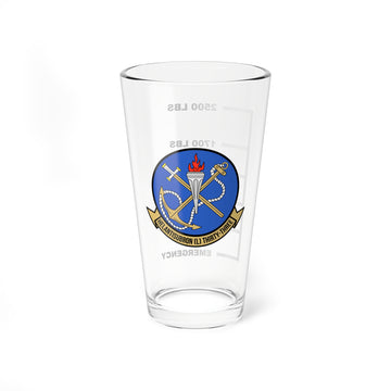 HSL-33 "Seasnakes" Fuel Low Pint Glass, Navy Helicopter ASW Squadron Light flying the SH-2 Seasprite