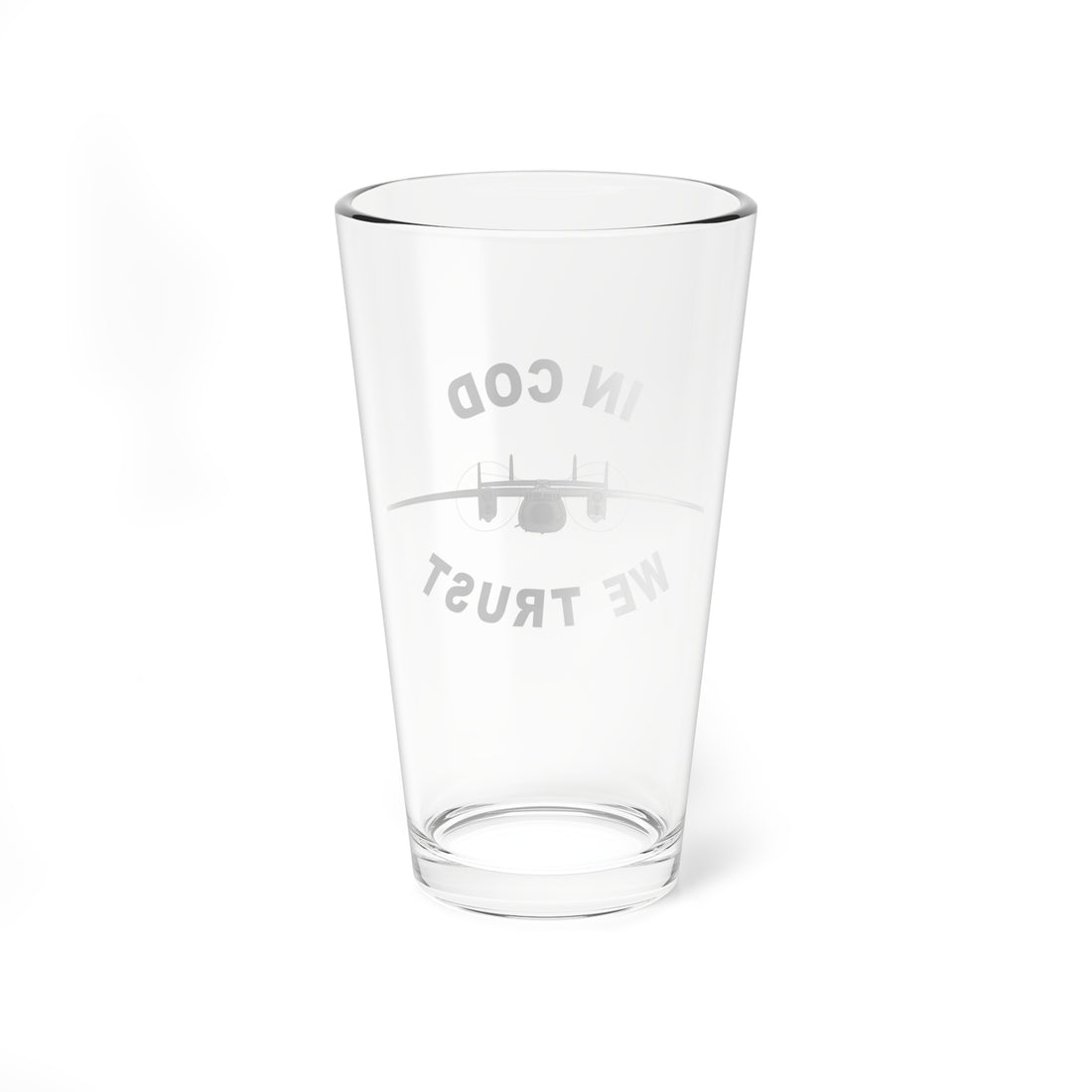 C-2 "Greyhound" IN COD WE TRUST Pint Glass, Navy Carrier Onboard Delivery Aircraft