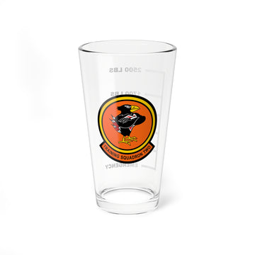 VT-2 "Doer Birds" Fuel Low Pint Glass Mixing Glass, 16oz, Navy, Aviation, Wings, Veteran, Helicopter, T-34, Marines, Training