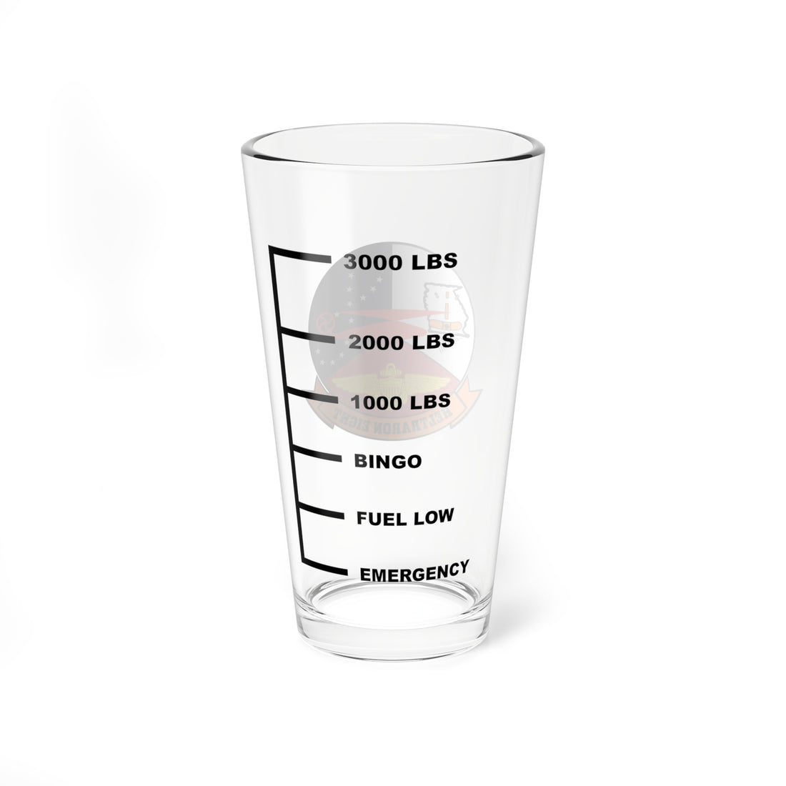 HT-8 Eight Ballers Fuel Low Pint Glass Mixing Glass 16oz