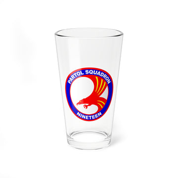 VP-19 "Big Red" NFO Pint Glass US Navy Patrol Squadron flying the P2V Neptune and the P-3 Orion for retired and veteran Sailors.
