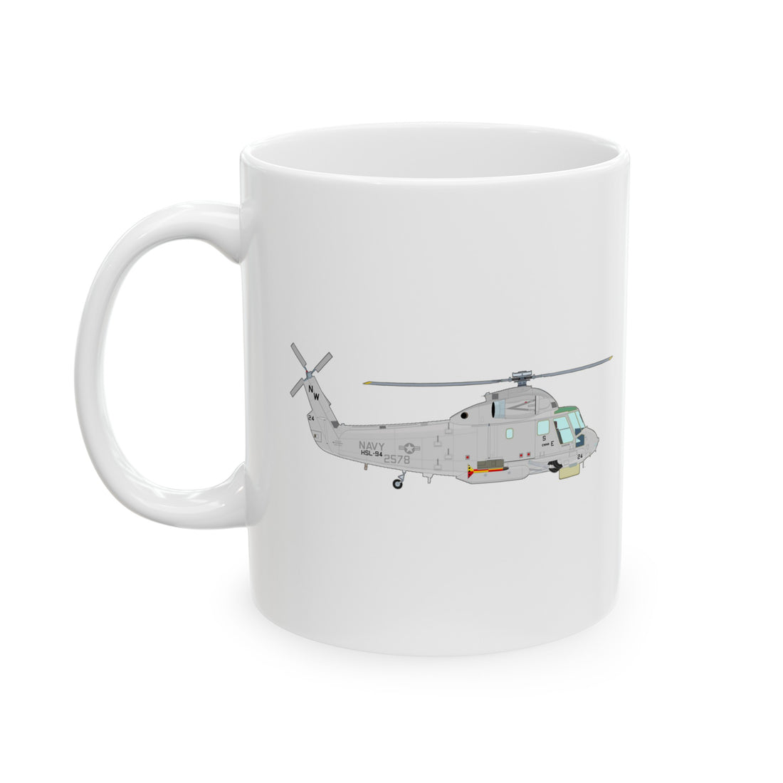 HSL-94 Titans Squadron Logo and SH-2 Profile Ceramic Mug