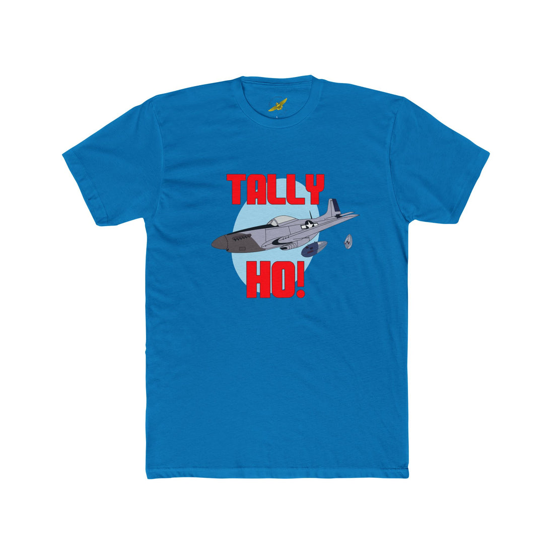 P-51 Tally Ho! Cotton Crew Tee, USAAF Fighter Calling Fight's On - Shop at Hippy's Goodness