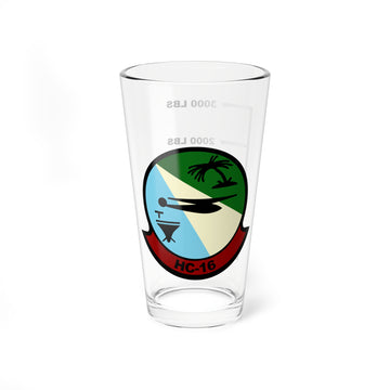 HC-16 "Bullfrogs" Fuel Low Pint Glass, Helicopter Antisubmarine Squadron Naval Aviation, Wings, Veteran, Helicopter, H-53