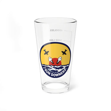 VFC-111 "Sun Downers" Fuel Low Pint Glass, Navy Reserve Adversary Fighter Squadron flying the F-5 Tiger II