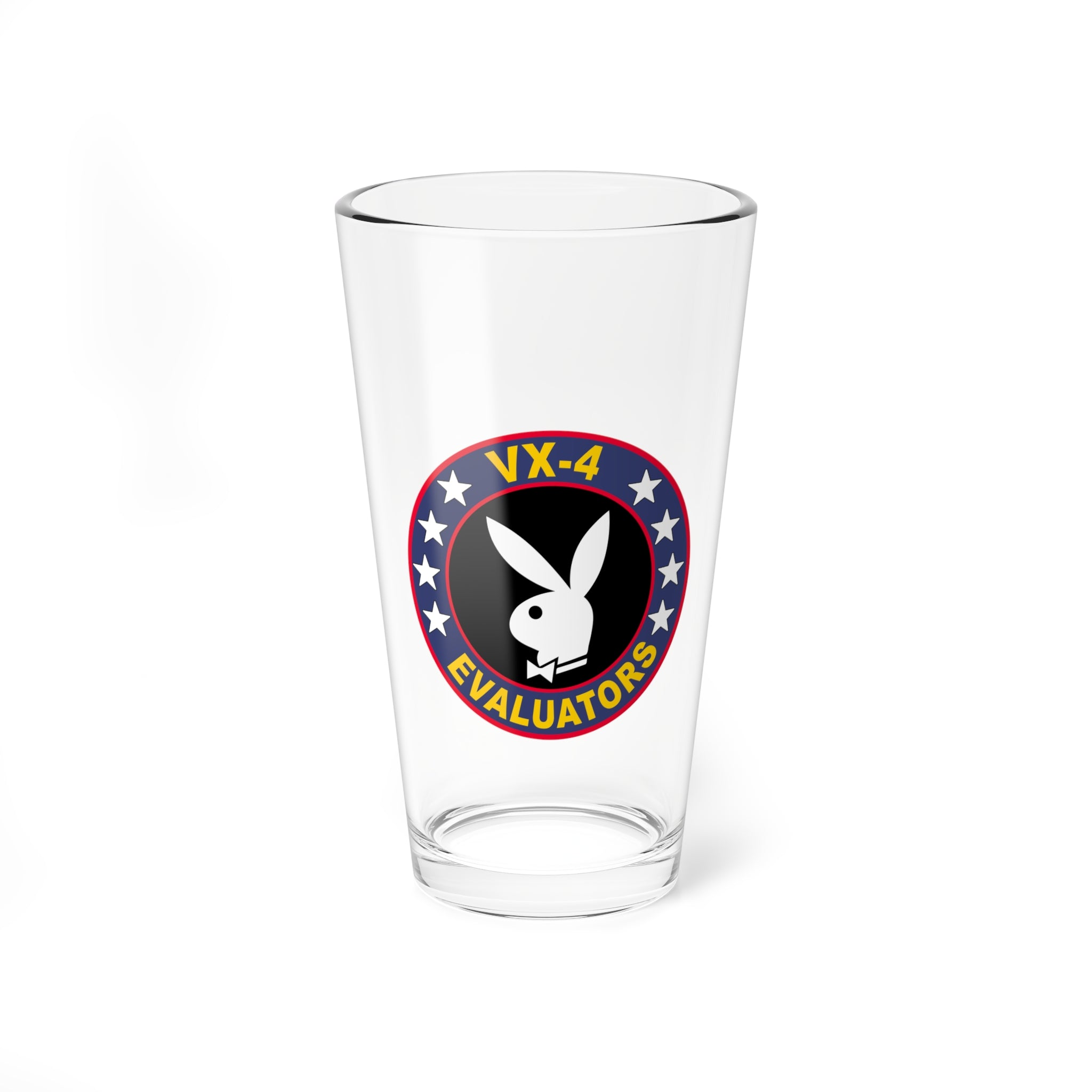 VX-4 "Evaluators" -no wings- Pint Glass, Navy, Strike Fighter Test and Evaluation Squadron