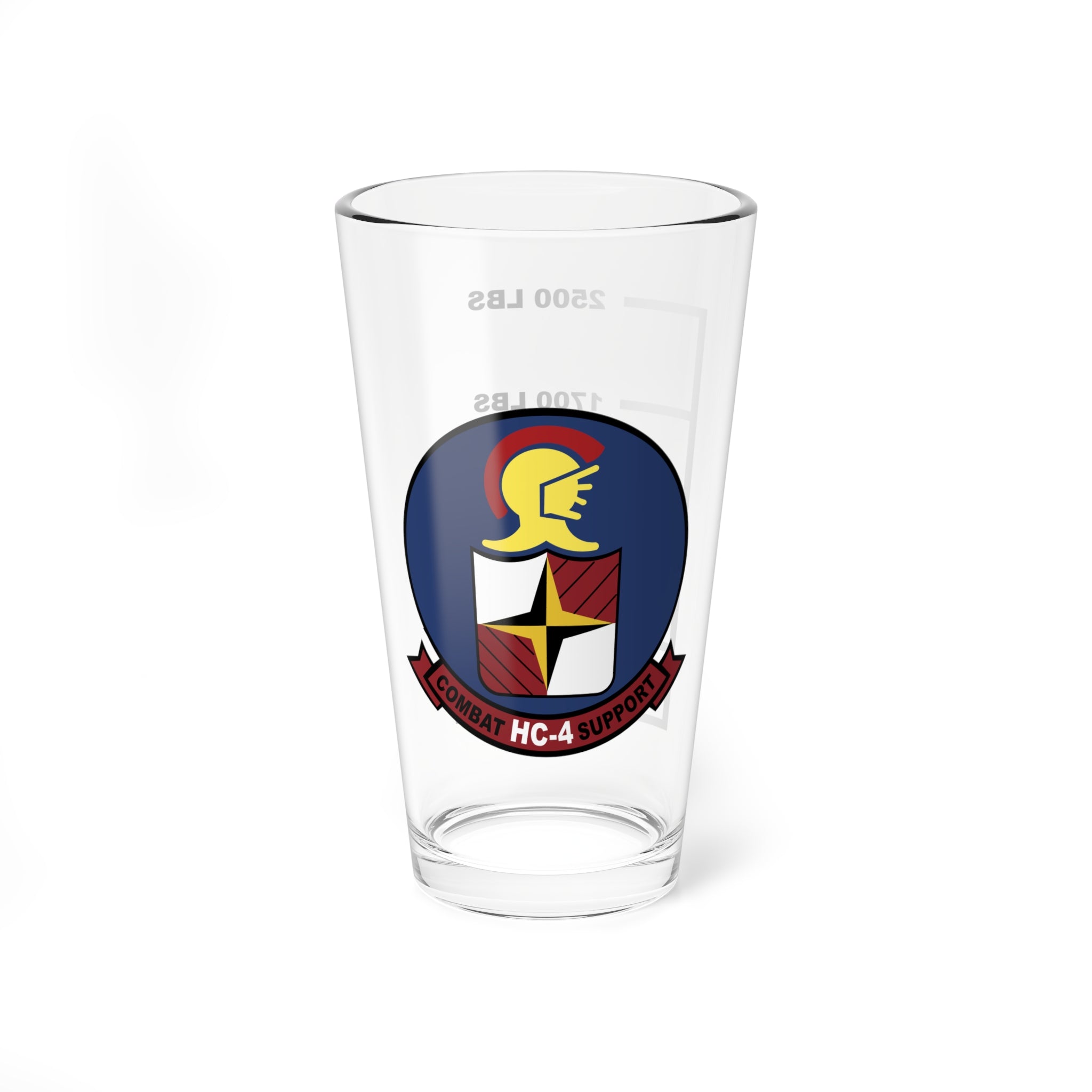 HC-4 [Legacy Logo]  "Black Stallions" Fuel Low Pint Glass, Navy Helicopter Support Squadron flying the UH-2 Seasprite