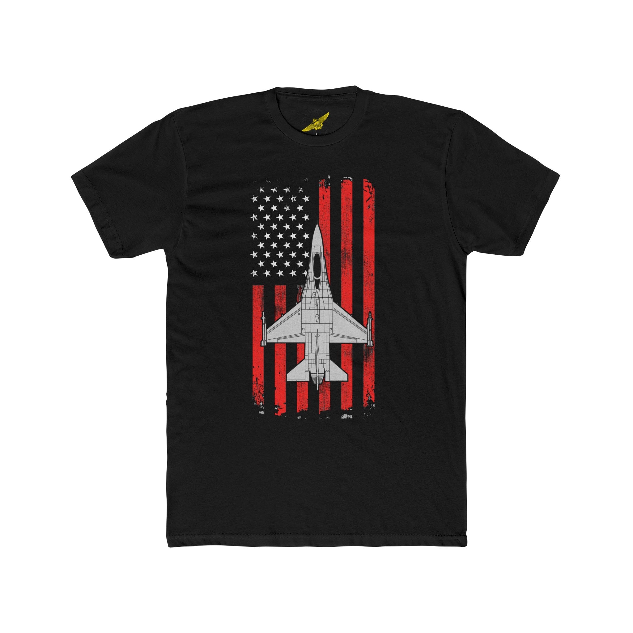 F-16 Fighting Falcon (Viper) Patriotic Flag Tee, US Air Force Fighter Aircraft