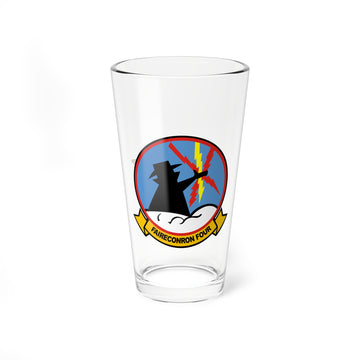 VQ-4 "Shadows" Alternate Patch Naval Flight Officer Wings Pint Glass, Navy Airborne Reconnaissance Squadron flying the E-6B Murcury