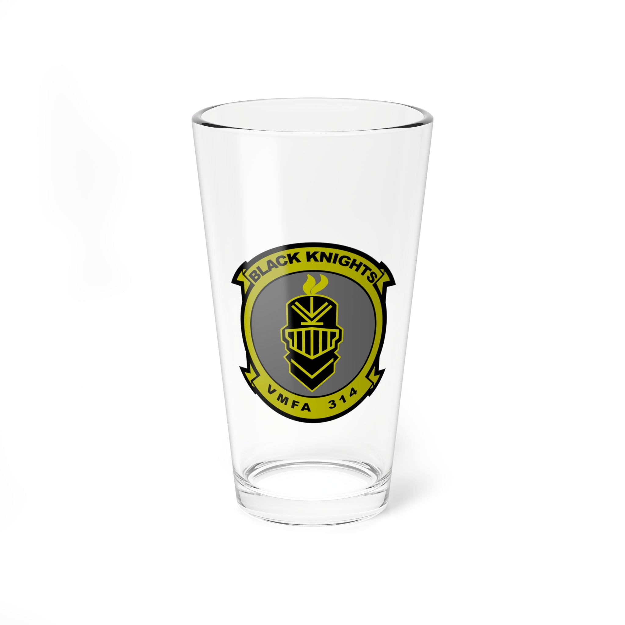 VMFA-314 "Black Knights" -no wings- Pint Glass, 16oz, Marine Corps Fighter Attack Squadron