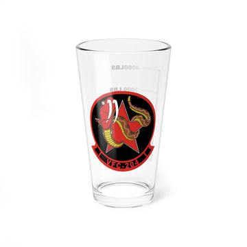 VFC-204 "River Rattlers" Fuel Low Pint Glass, Navy Reserve Adversary Fighter Squadron flying the F-5 Tiger II