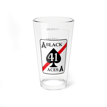 VF-41 "Black Aces" Fuel Low Pint Glass, Navy Strike Fighter Squadron flying the F-14 Tomcat