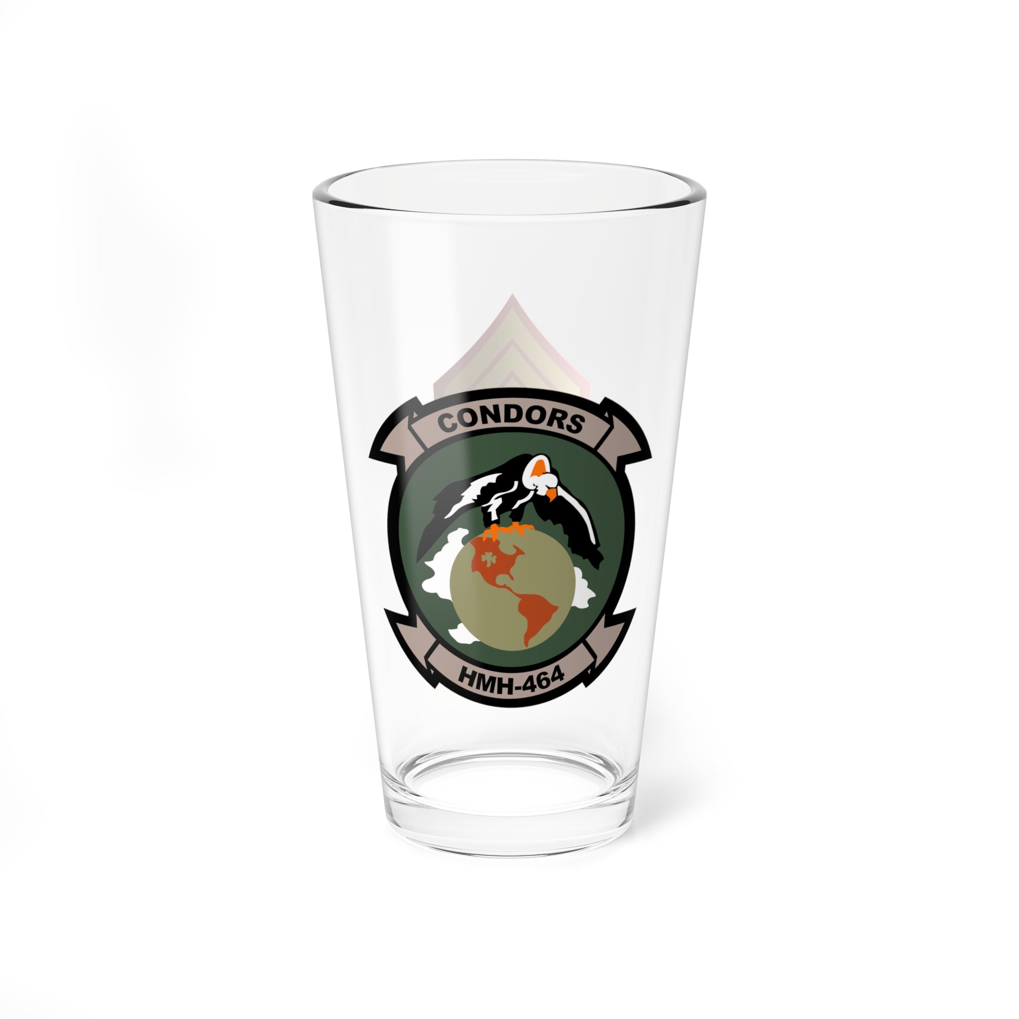 HMH-464 "Condors" 1st SGT Personalized Pint Glass, Marine Heavy Lift Helicopter Squadron fyling the CH-53E Super Stallion