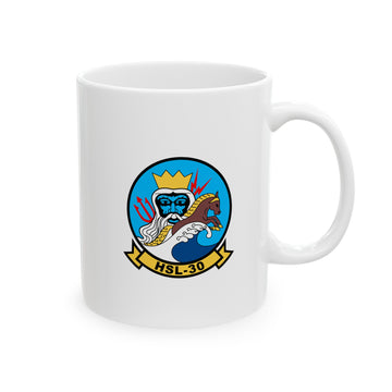 HSL-34 "Neptune's Horsemen" Squadron Logo and SH-2 Profile Coffee Mug, Navy Helicopter ASW Squadron Light flying the SH-2 Seasprite