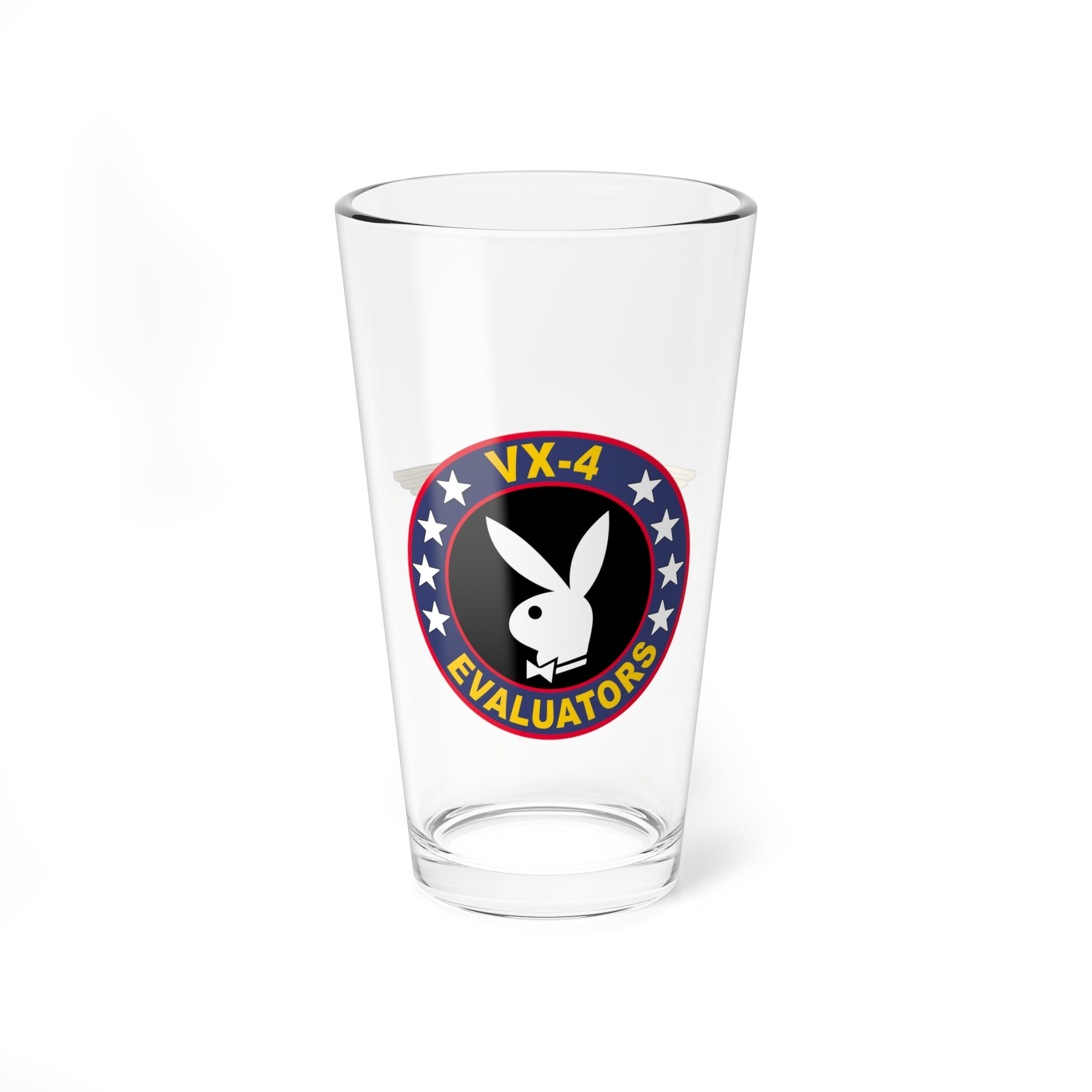 VX-4 "Evaluators" NFO Pint Glass, Navy Strike Fighter Test and Evaluation Squadron