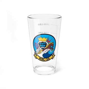 HSL-30 "Neptune's Horsement" Fuel Low Pint Glass, Navy Helicopter ASW Squadron Light flying the SH-2 Seasprite