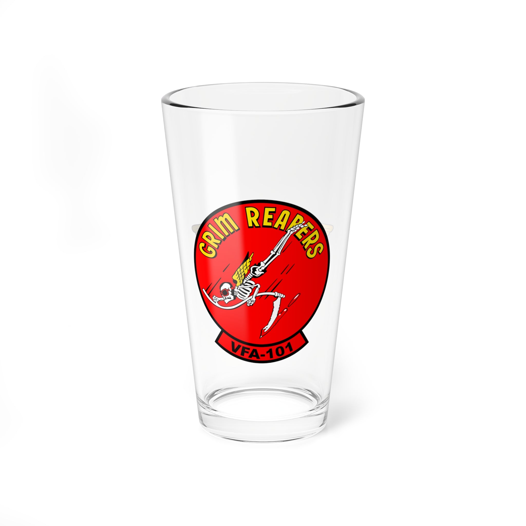 VFA-101"The Grim Reapers" Aviator Pint Glass, Navy Fleet Replacement Squadron Flying the F-35 Lightning II