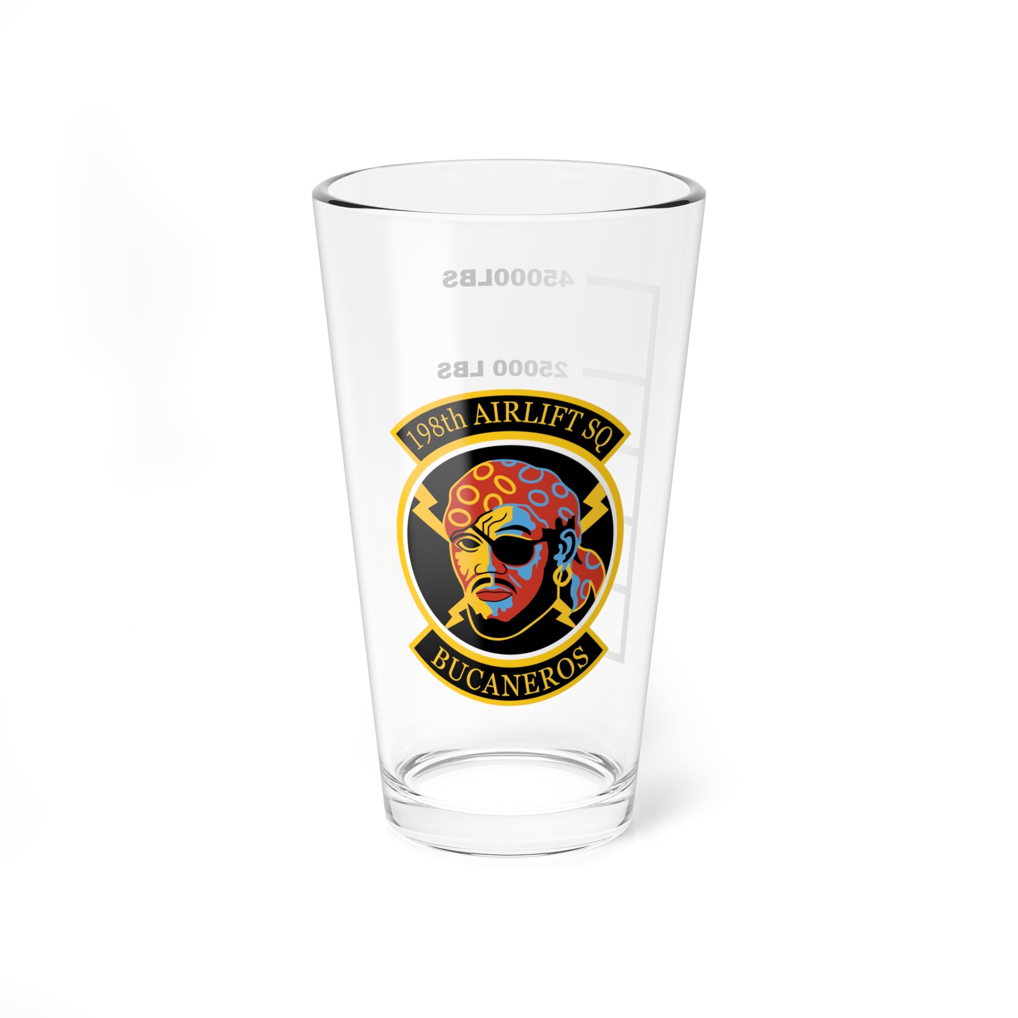 198th Airlift Squadron Fuel Low Pint Glass, US Air National Guard Squadron flying the C-130 Hercules