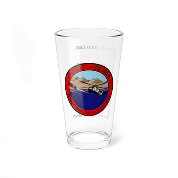 Seahawk Rotary Wing Weapon School Fuel Low Pint Glass Mixing Glass, 16oz, Navy, Aviation, Wings, Veteran, Helicopter, H-60, HSL