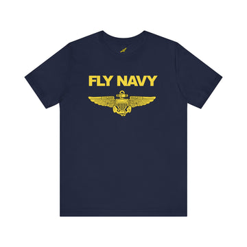 FLY NAVY Naval Aviator T-Shirt - Naval Aviator Wings Celebrating Aviation - HippysGoodness