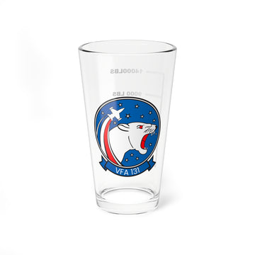 VFA-131 "Wildcats" Fuel Low Pint Glass, Navy Strike Fighter Squadron flying the F/A-18 Hornet