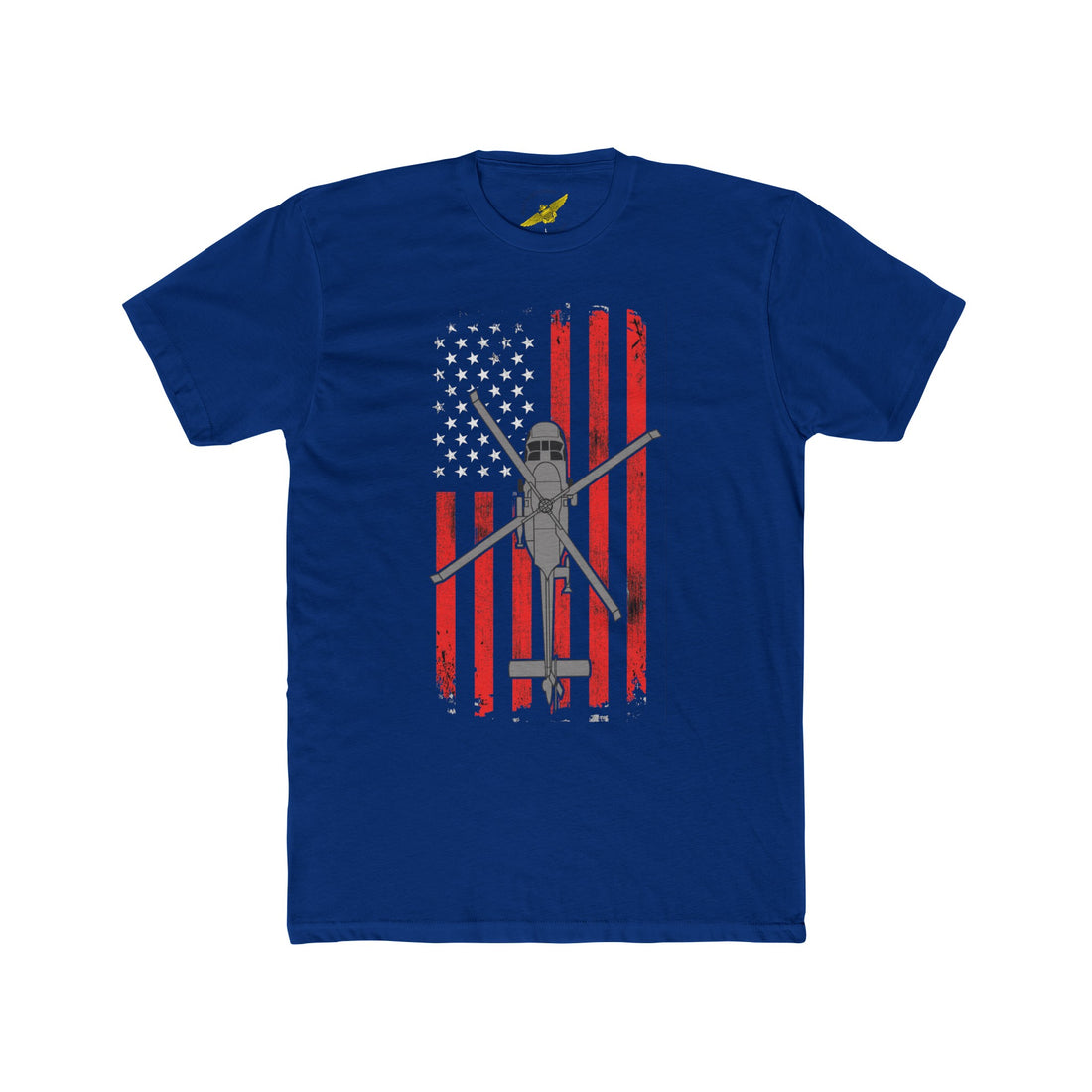 Hippy's Goodness SH-60B Seahawk Patriotic Flag Men's Cotton Crew Tee 