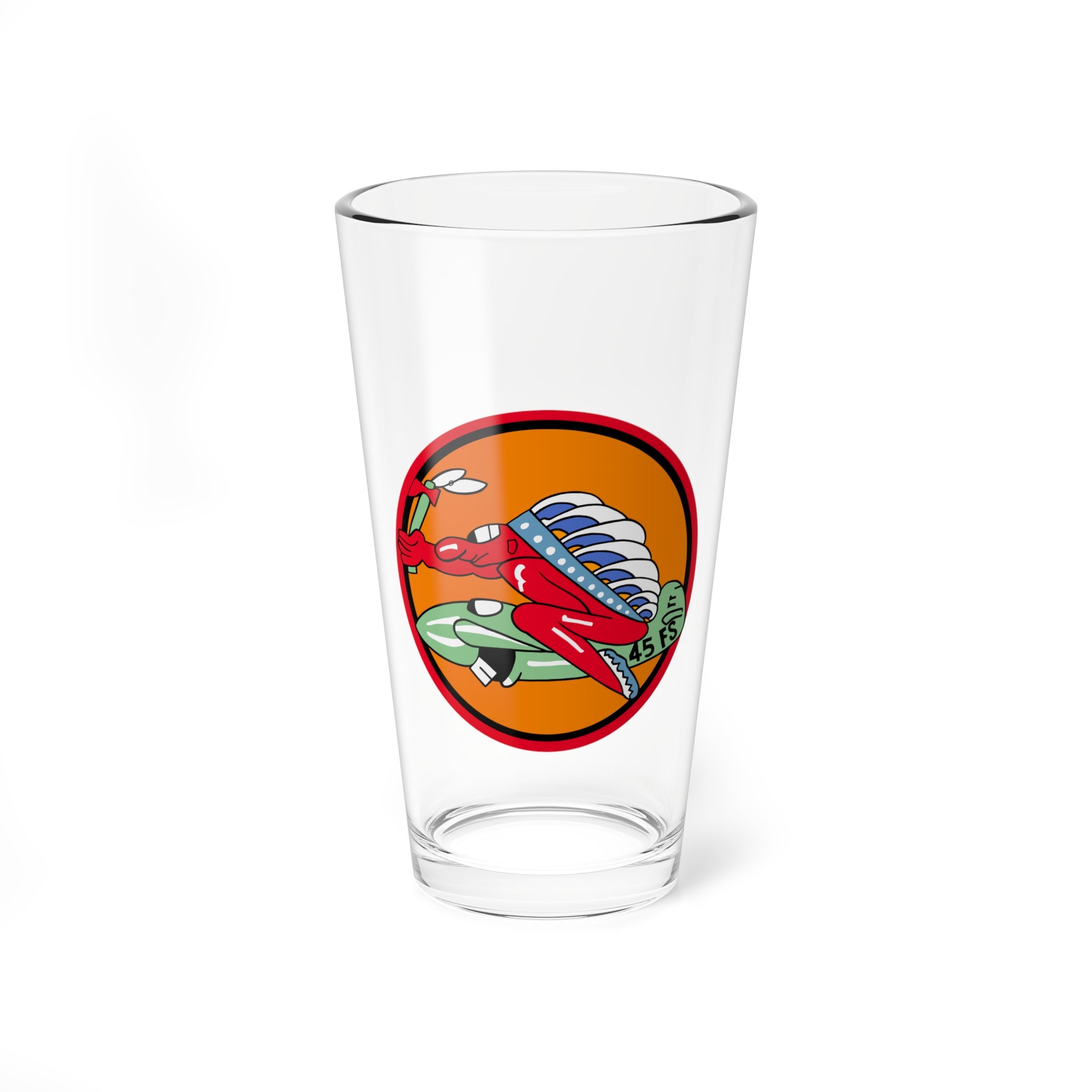 45th Fighter Squadron Hoosier Hogs Pint Glass 16oz