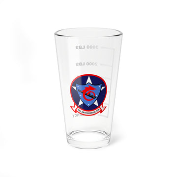 HS-6 "Screamin' Indians" Fuel Low Pint Glass, Navy Helicopter ASW Squadron flying the SH-60F Seahawk and HH-60H Rescue Hawk