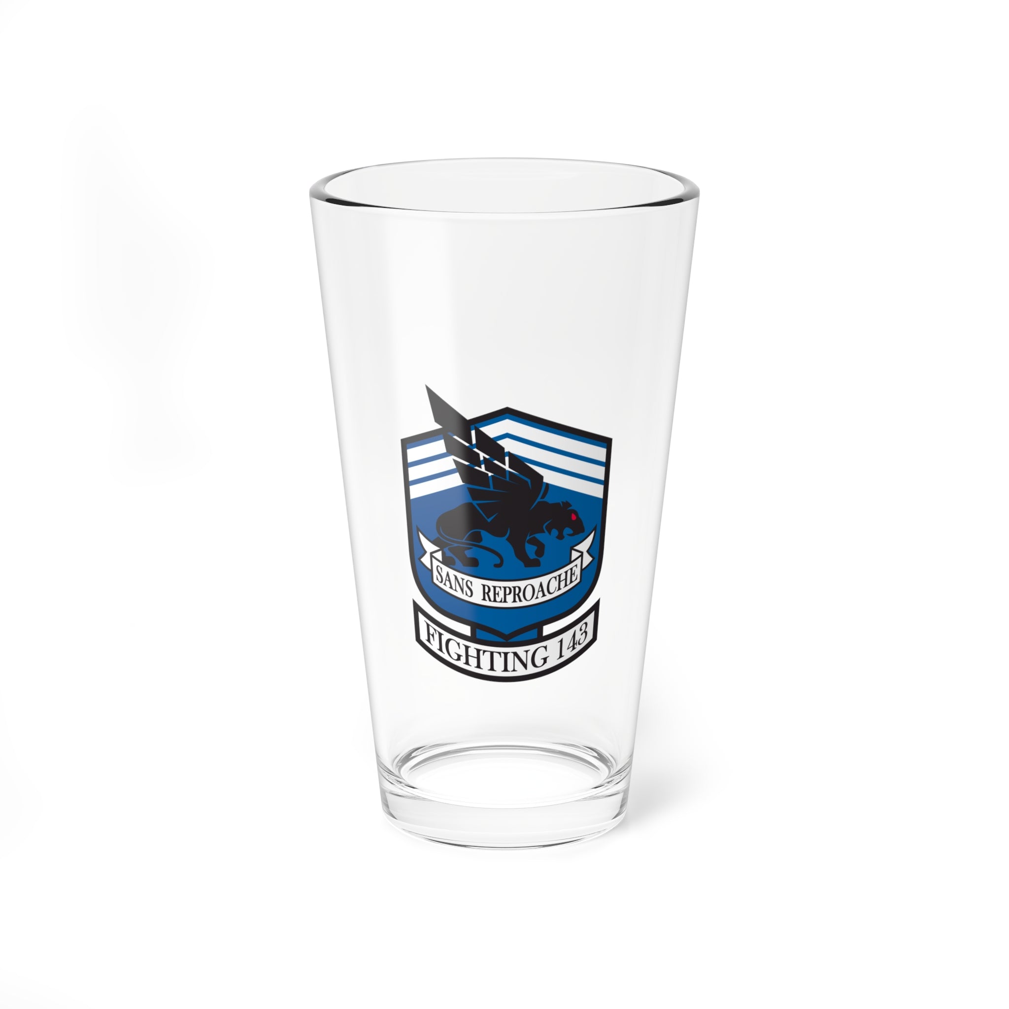 VF-143 "Pukin' Dogs" -No Wings- Pint Glass, 16oz, Navy,  Test and Evaluation, Naval Aviator, Retired, Veteran