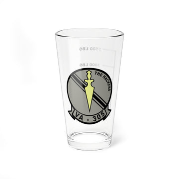 VA-305 "Hackers" Fuel Low Pint Glass, US Navy Attack Squadron Flying the A-4 Skyhawk