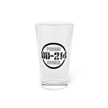 DD-214 Proud Owner Pint Glass, 16oz - Celebrate you Service - HippysGoodness