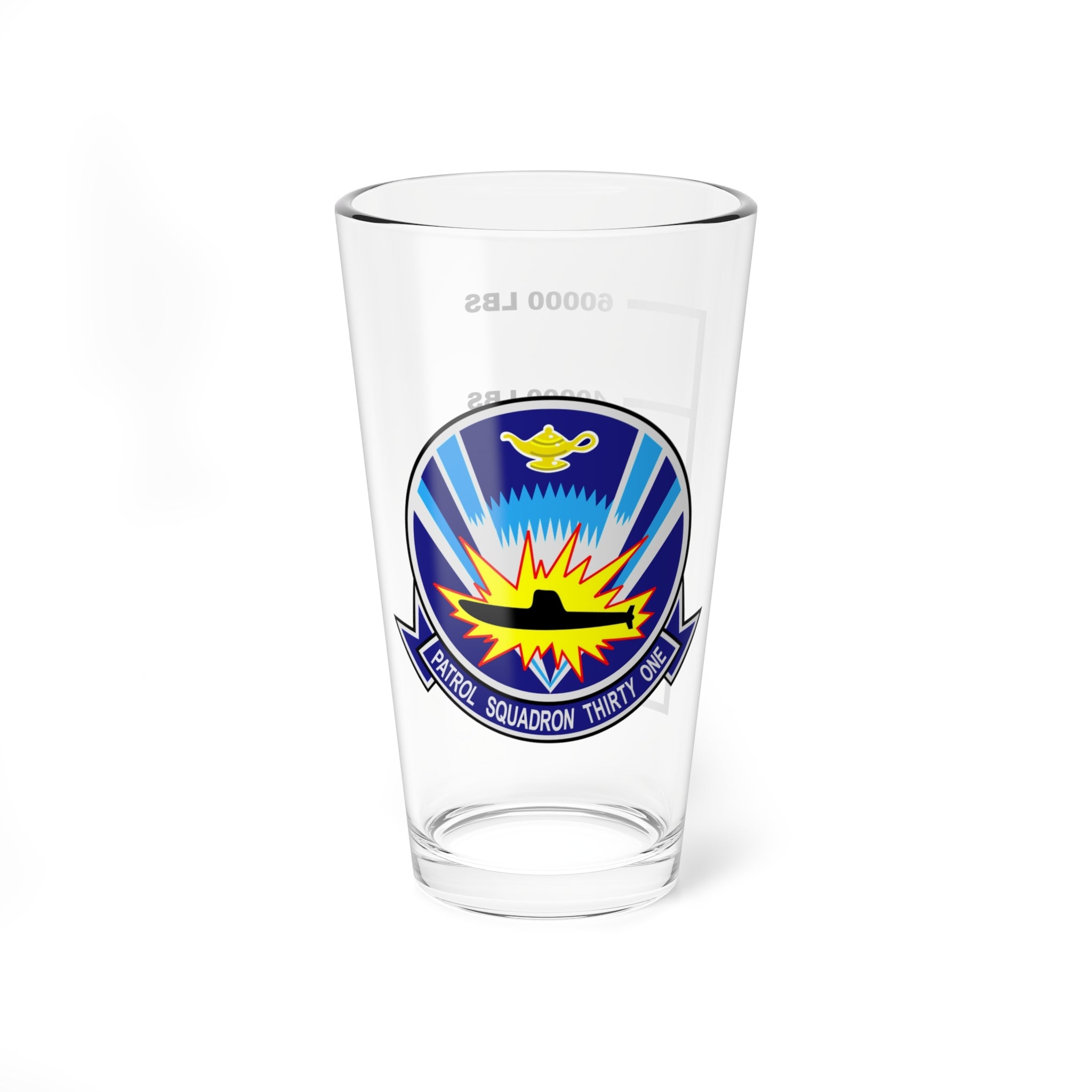 VP-31 "Black Lightinings" Fuel Low Pint Glass, Navy Maritime Patrol Fleet Replacement Squadron flying the P-3 Orion