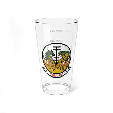 HMLA-269 "The Gunrunners" Fuel Low Pint Glass, Marine Light Attack Squadron flying the AH-1/UH-1