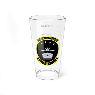 VR-1 "Starlifters""  Fuel Low Pint Glass, Navy Fleet Logistics Support Squadron flying the C-37