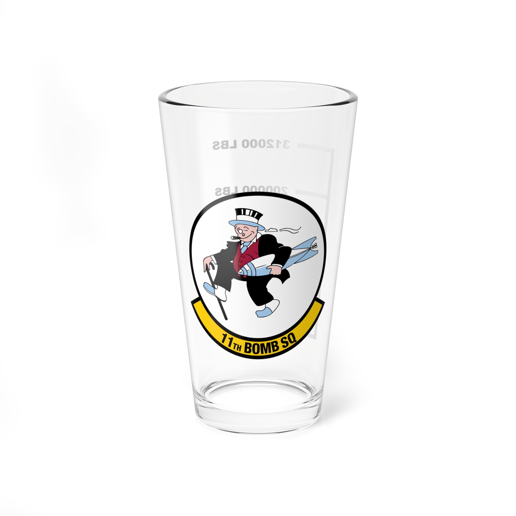 11th Bomb Squadron  Fuel Low Pint Glass, Air Force Bomber Squadron flying the B-52 Stratofortress