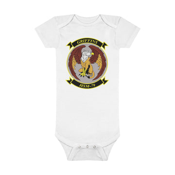 HSM-79 "Griffins": Onesie® Organic Baby Bodysuit Navy Helicopter Maritime Strike Squadron flying the MH-60R Seahawk