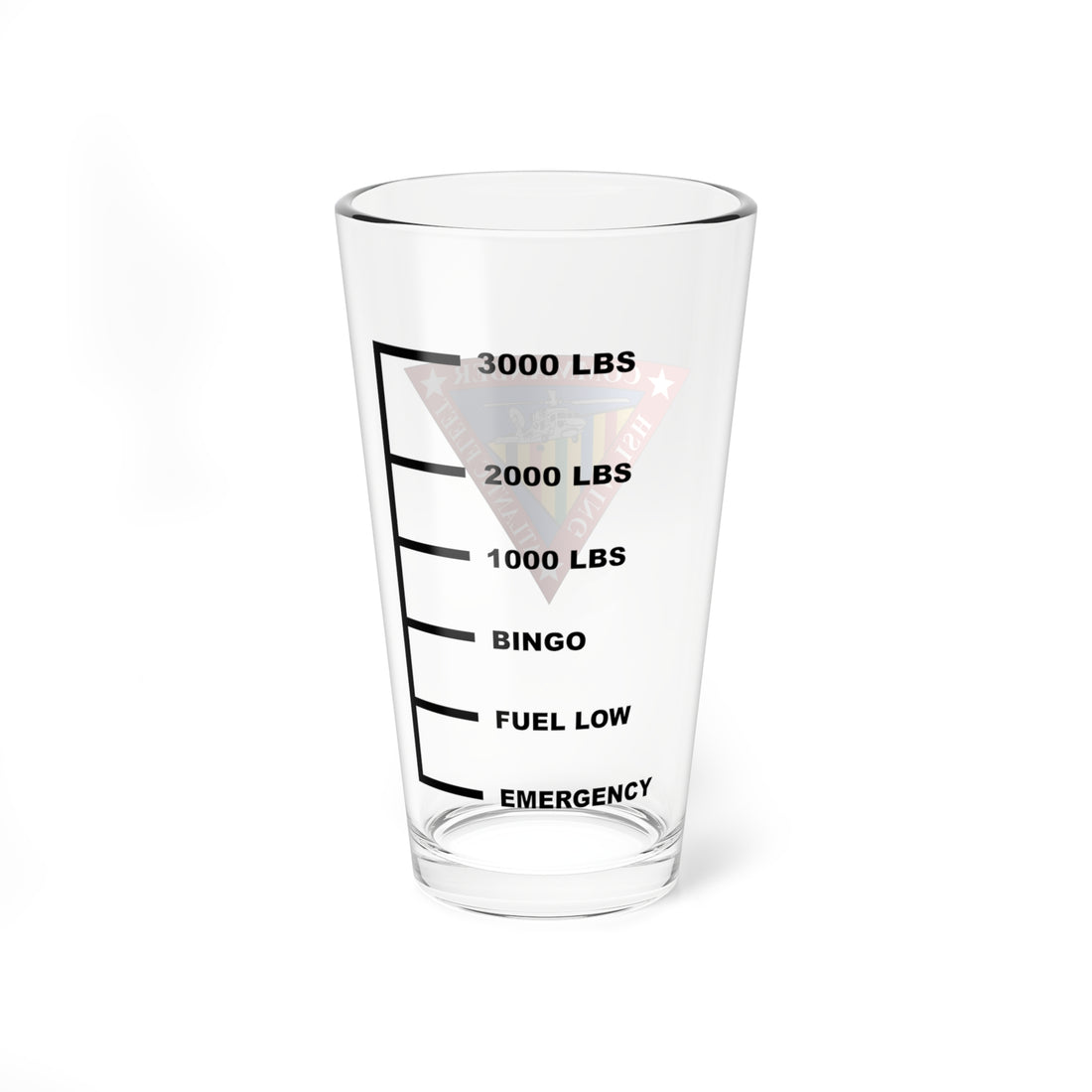 COMHSLWINGLANT Fuel Low Pint Glass, Navy Atlantic Helicopter ASW based in Jacksonville Florida