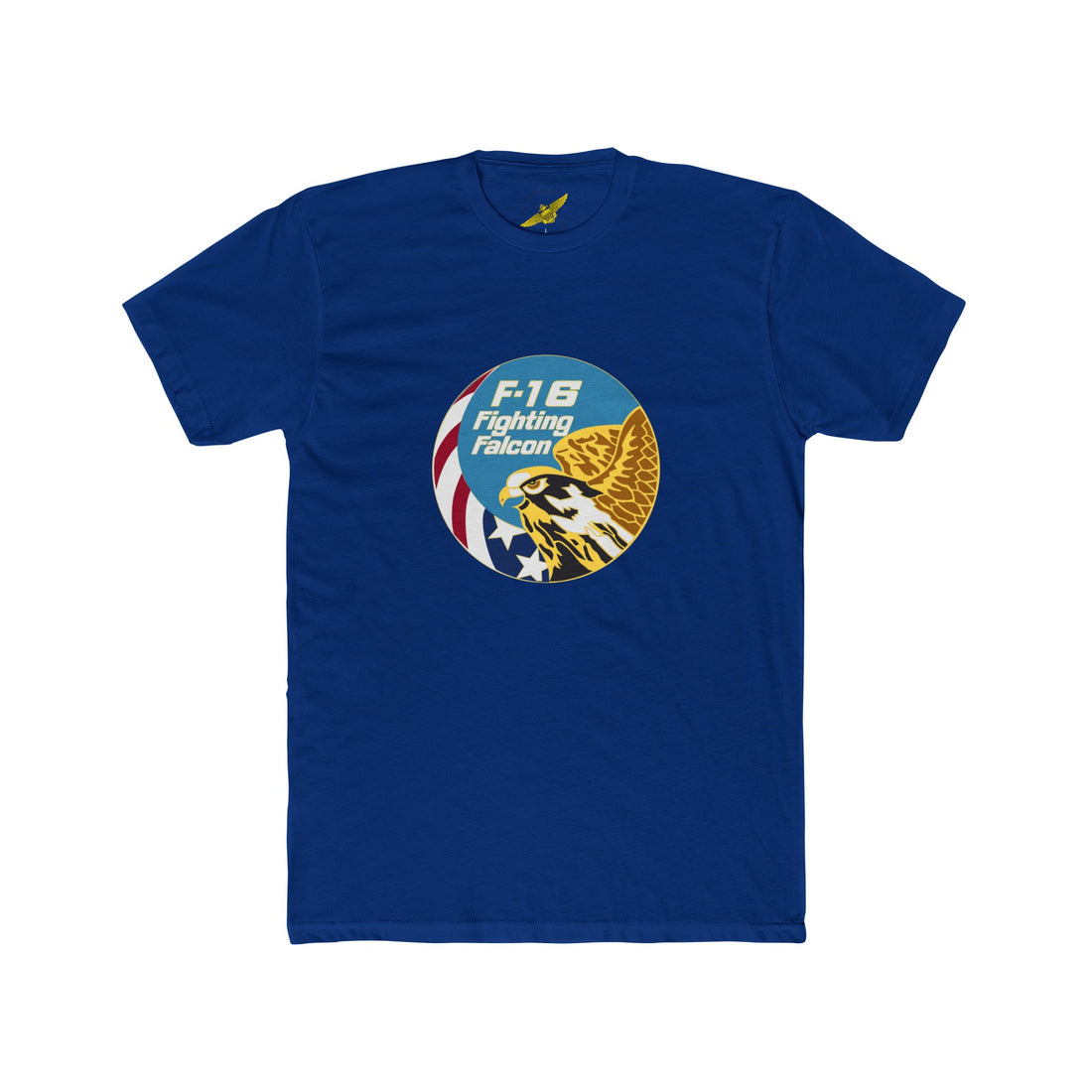 F-16 Fighting Falcon Logo Men's Cotton Crew Tee, USAF Fighter Aircraft