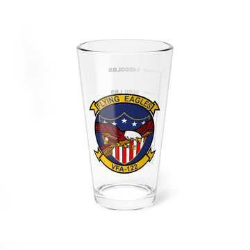 VFA-122 "Flying Eagles" Fuel Low Pint Glass, Navy Strike Fighter Squadron flying the F/A-18 Hornet