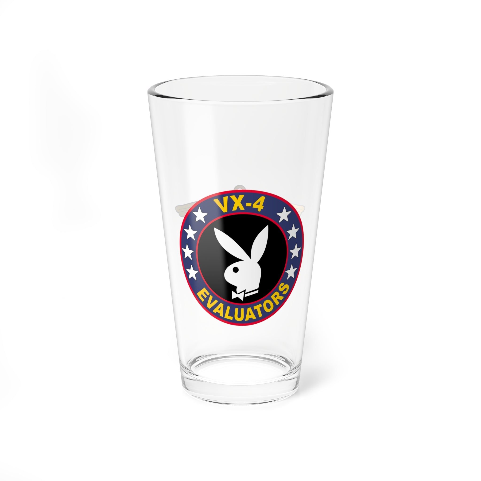 VX-4 "Evaluators" Aviator Pint Glass, Navy Strike Fighter Test and Evaluation Squadron