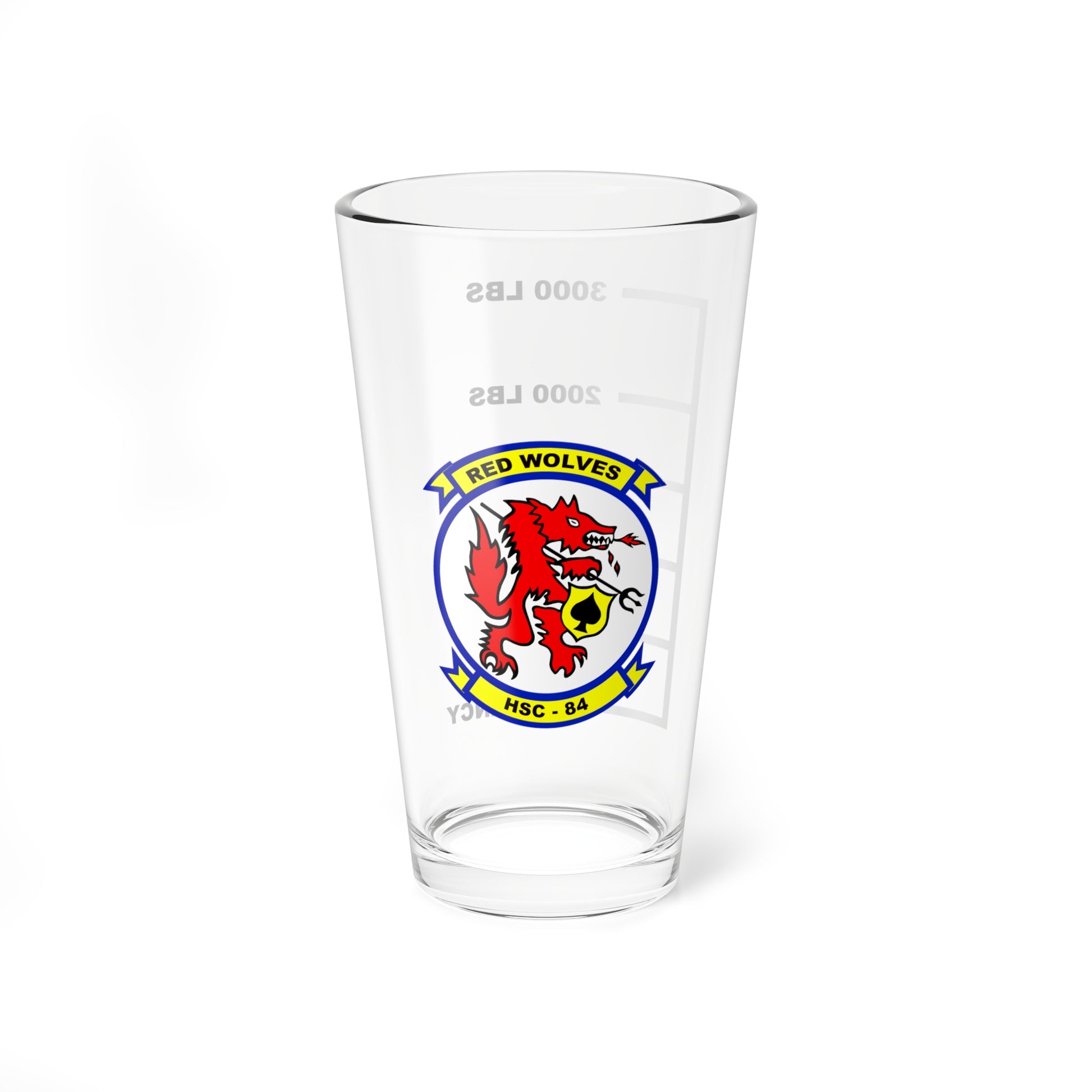HSC-84 Red Wolves Fuel Low Pint Glass 