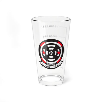 VAW-124 "Bear Aces"  Fuel Low Pint Glass, 16oz, Navy Airborne Command and Control Squadron Flying the E-2 Hawkeye