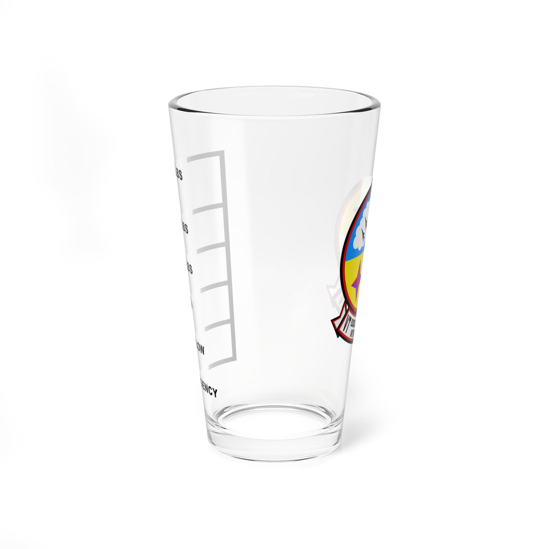 VT-4 "Bucks" Fuel Low Pint Glass Mixing Glass, 16oz, Navy, Aviation, Wings, Veteran, Helicopter, T-34, Marines, Training