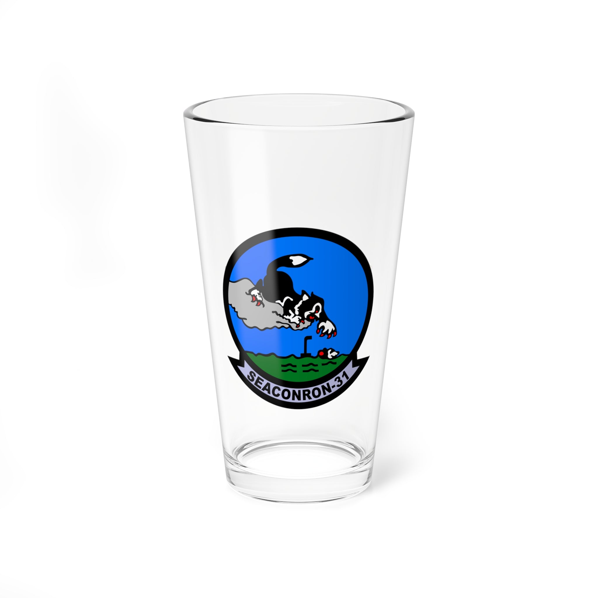VS-31 "Topcats" Aircrewman Pint Glass US Navy Sea Control Squadron flying the S_3 Viking for retired and veteran Sailors