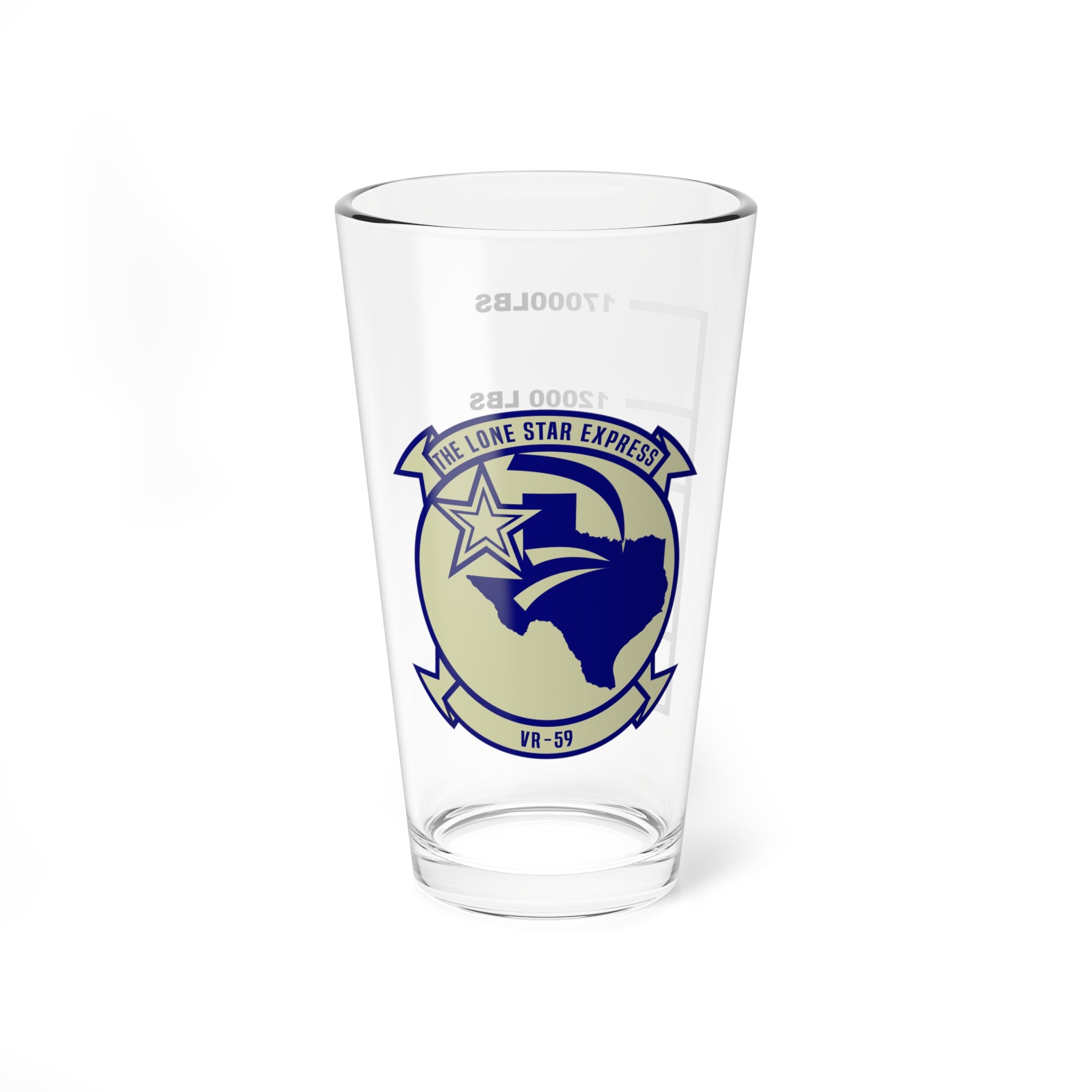 VR-59 "The Lone Star Express""  Fuel Low Pint Glass, Navy Fleet Logistics Support Squadron flying the C-40 Clipper