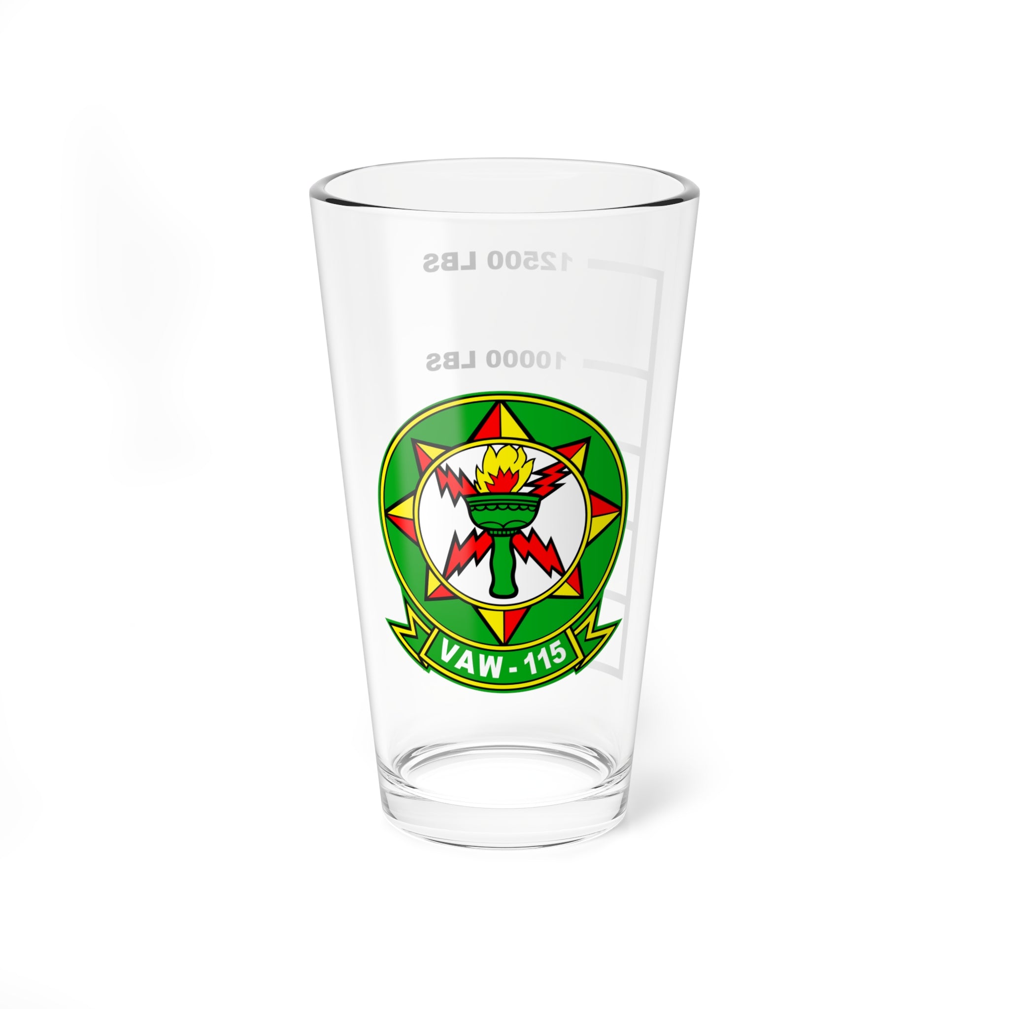 VAW-115 "Liberty Bells"  Fuel Low Pint Glass, 16oz, Navy Airborn Early Warning Squadron Flying the E-2 Hawkeye