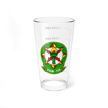 VAW-115 "Liberty Bells"  Fuel Low Pint Glass, 16oz, Navy Airborn Early Warning Squadron Flying the E-2 Hawkeye