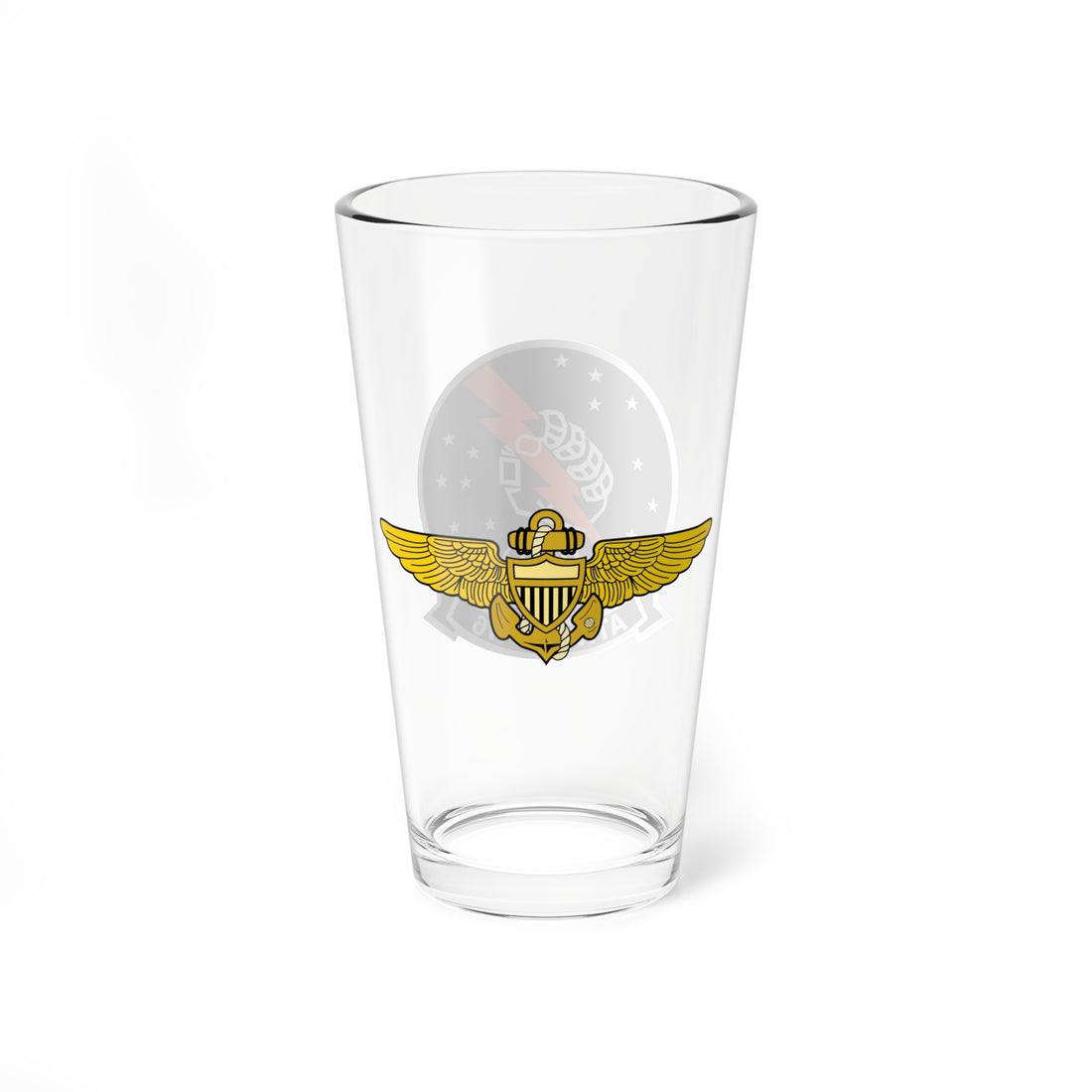 VA-176 [BLACK] "Thunderbolts" Pilot Pint Glass, Navy Attack Squadron flying the AD-6 Skyraider, A-4 Skyhawk, A-6 Intruder - Shop at Hippy's Goodness